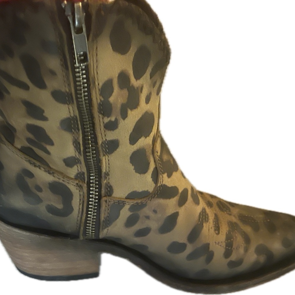 Liberty Black Chita Miel Leopard Ankle Booties - Picture 6 of 9